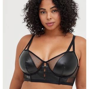 Torrid mesh &faux leather bralette 1X NWT